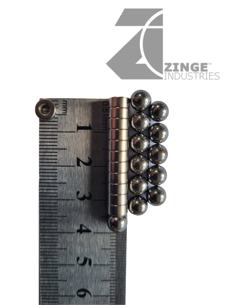 Magnet x12 Ball and Socket Joint Magnets 6mm X 3mm with 3mm hole - Rare Earth Neodymium Super Strong Magnet