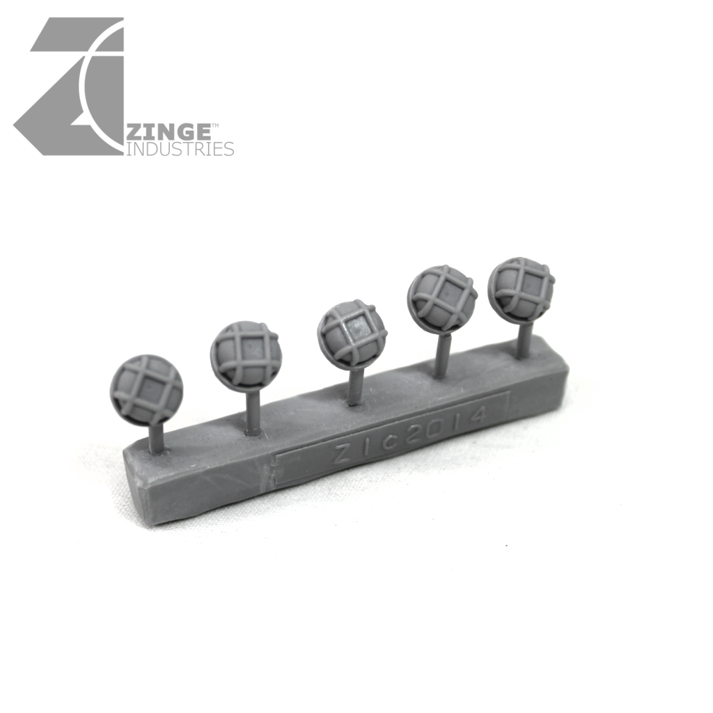 Bulkhead Lights - Sprue of 5 - 10mm Round Bulkhead-Scenery-Photo1-Zinge Industries