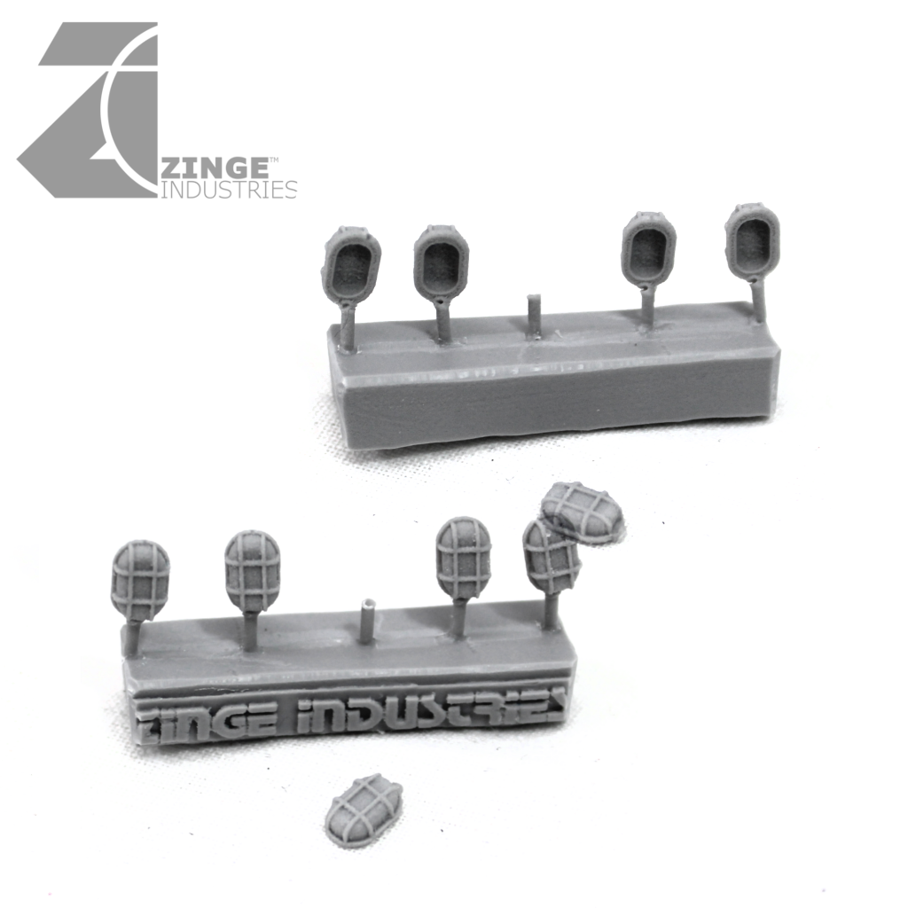 Bulkhead Lights - Sprue of 5 - 7.5mm Oval Bulkhead-Scenery-Photo1-Zinge Industries