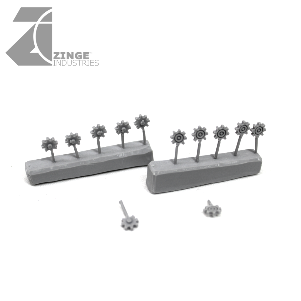 Small Cogs - Sprue of 12-Vehicle Accessories, Scenery, Artillery-Photo1-Zinge Industries