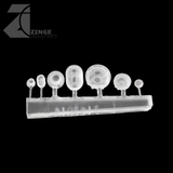 Bulkhead Lights - Sprue of 7 - Various - Transparent Light Diffuser-Clear Resin, Scenery-Photo2-Zinge Industries