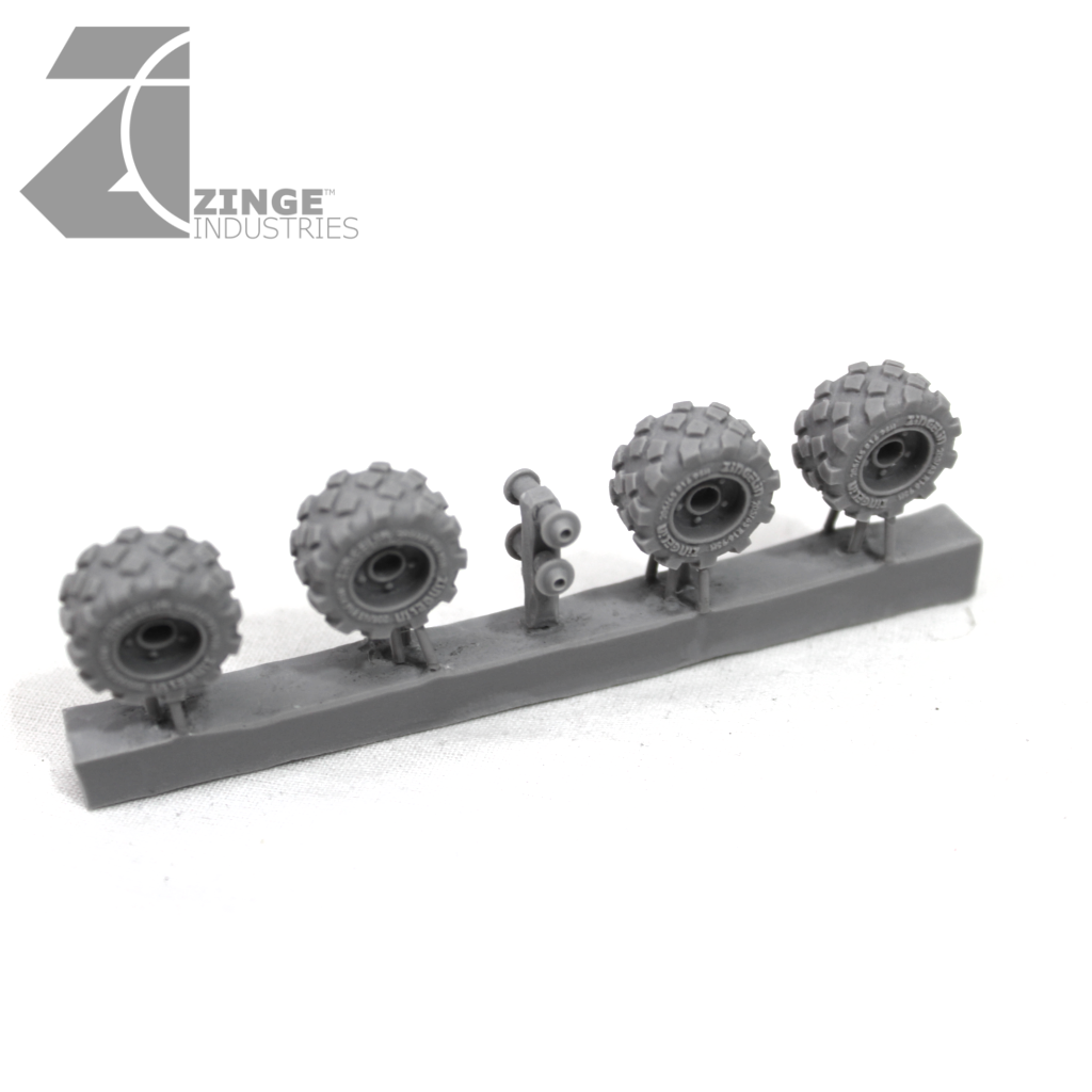 Wheels - 19mm Military Wheel X 4 Sprue-Vehicle Accessories-Photo1-Zinge Industries