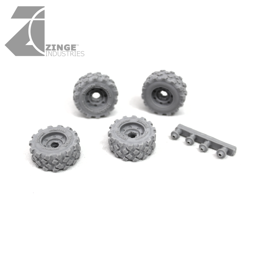 Wheels - 23mm Military Wheel X 4 Sprue-Vehicle Accessories-Photo1-Zinge Industries