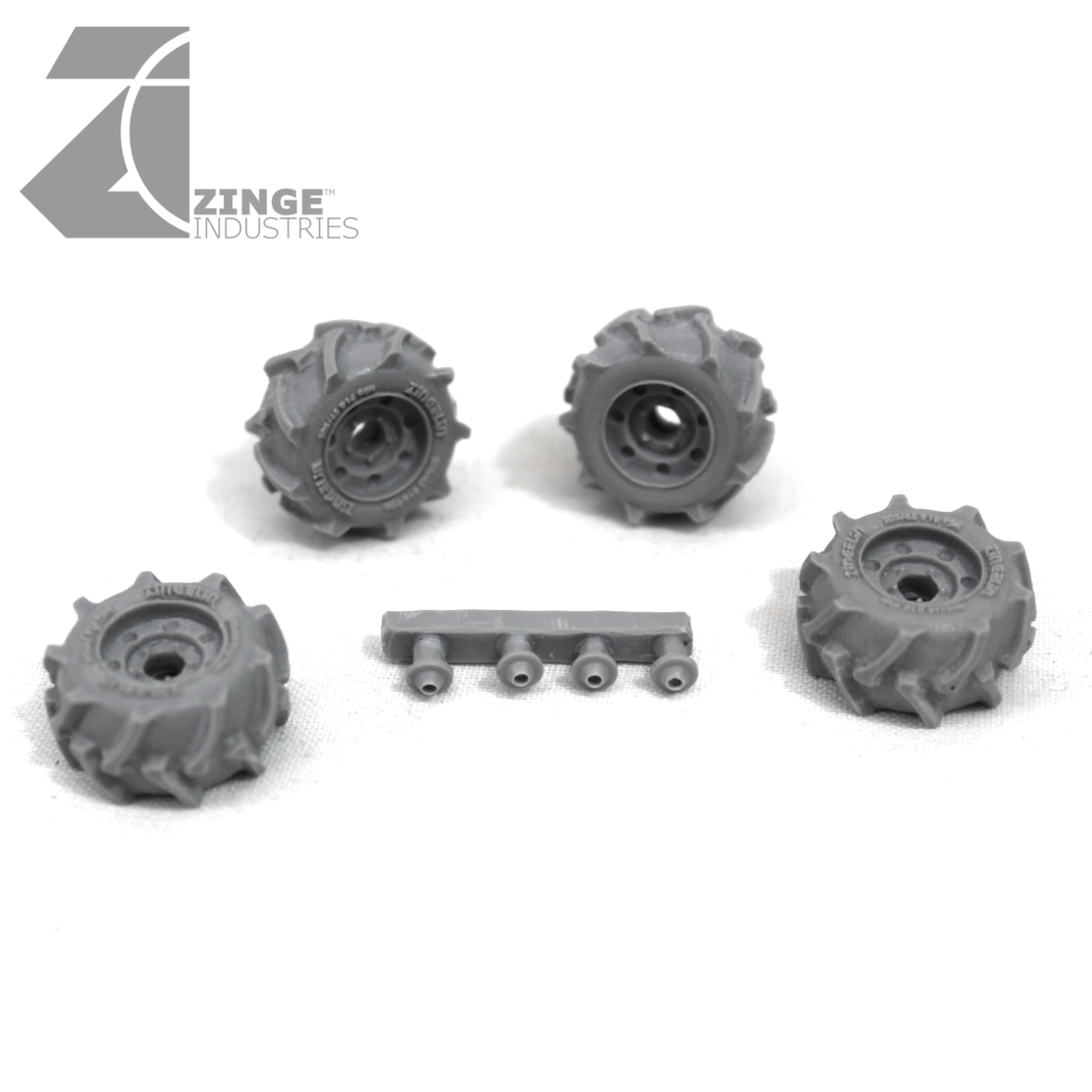 Wheels - 27mm Off Road Wheel X 4 Sprue-Vehicle Accessories-Photo1-Zinge Industries