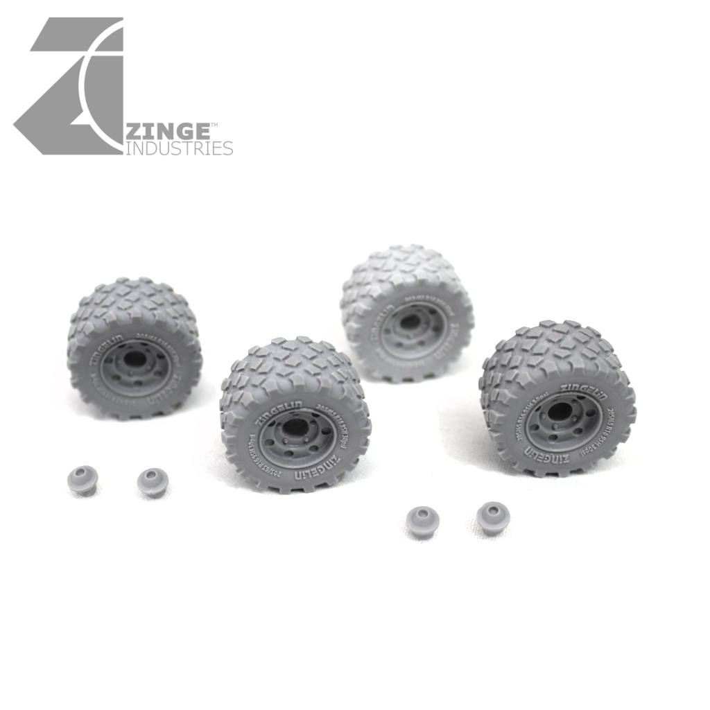 Wheels - 27mm Military Wheel Wide X 4 Sprue-Vehicle Accessories-Photo1-Zinge Industries