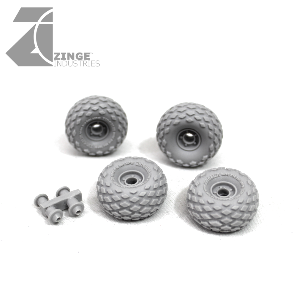 Wheels - 23mm All-Terrain Wheel X 4 Sprue-Vehicle Accessories-Photo1-Zinge Industries