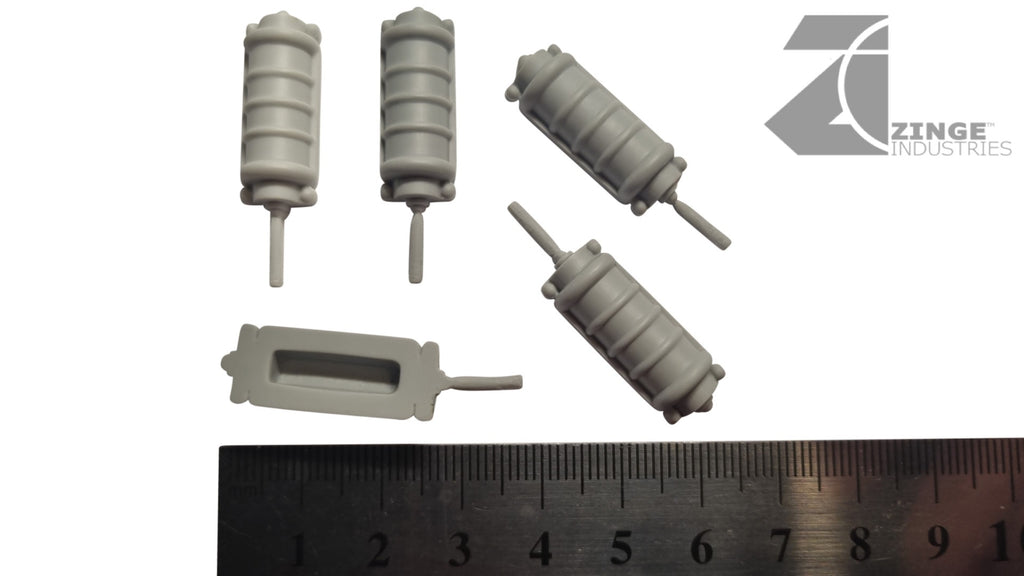 Large Detailed Rectangle Bulkhead - Sprue of 5