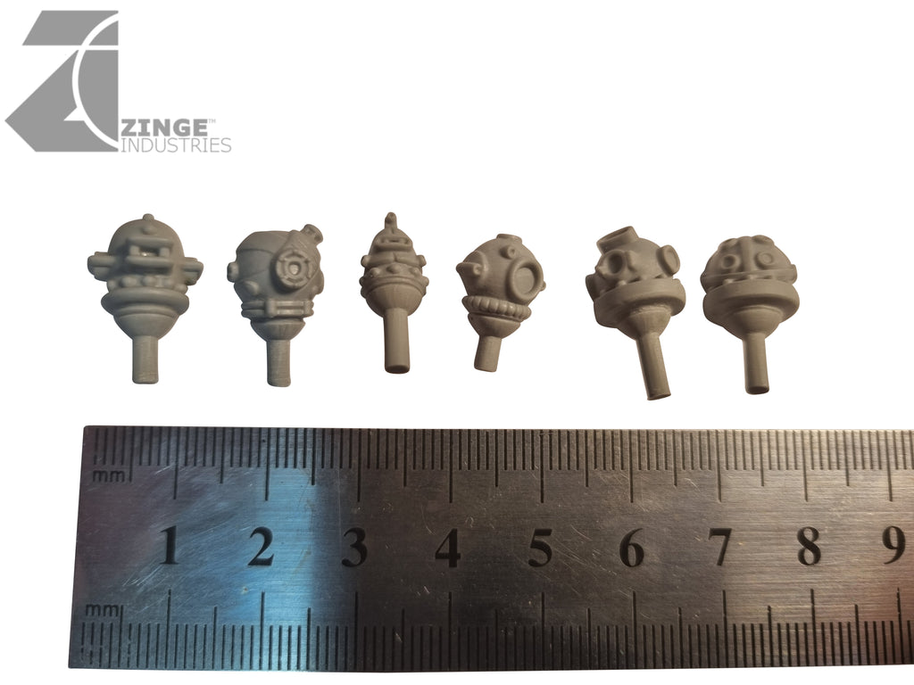 Large Diving Helmets / Heads - Set of 6
