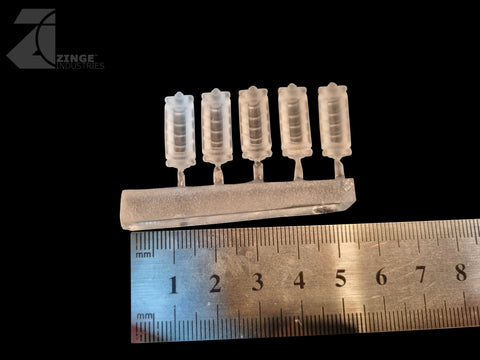 Clear Detailed Rectangle Bulkhead - Sprue of 5 - Transparent Light Diffuser