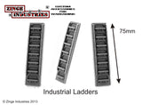 Industrial Ladders with Handrails - Sprue of 3-Scenery-Photo2-Zinge Industries
