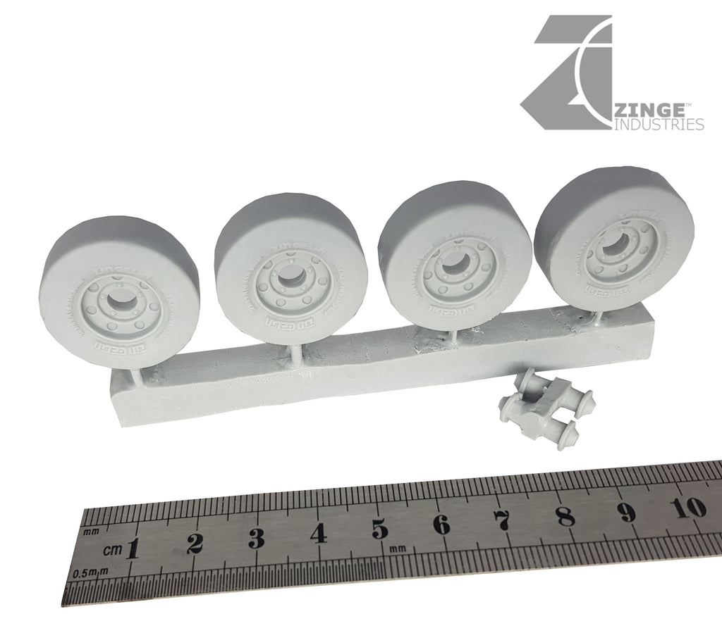 Wheels - 27mm Slick Wheels X 4 Sprue-Vehicle Accessories-Photo1-Zinge Industries