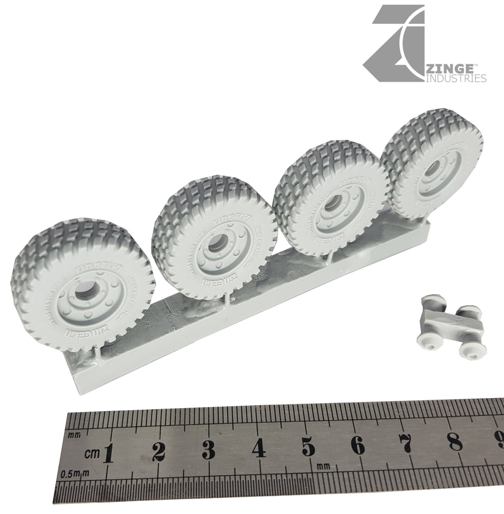 Wheels - 27mm Road Wheels X 4 Sprue-Vehicle Accessories-Photo1-Zinge Industries