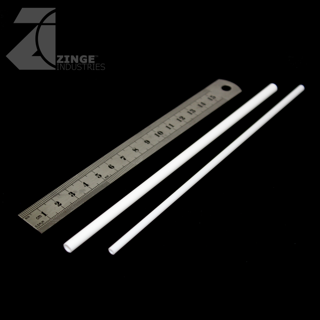 2 X Styrene Tubes 160mm Lengths 5.5mm & 4mm Diameters-Hobby Tools, Forest Sprues-Photo1-Zinge Industries