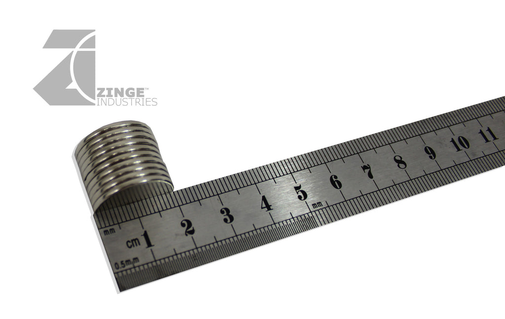 Magnets x10: 20mm Diameter by 2mm Thickness Rare Earth Neodymium Super Strong Magnet-Hobby Tools-Photo1-Zinge Industries