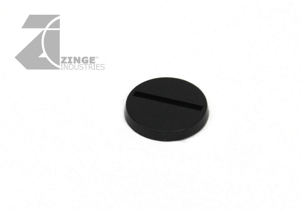 25mm Round Slotted Bases Plastic X 25-Bases-Photo1-Zinge Industries