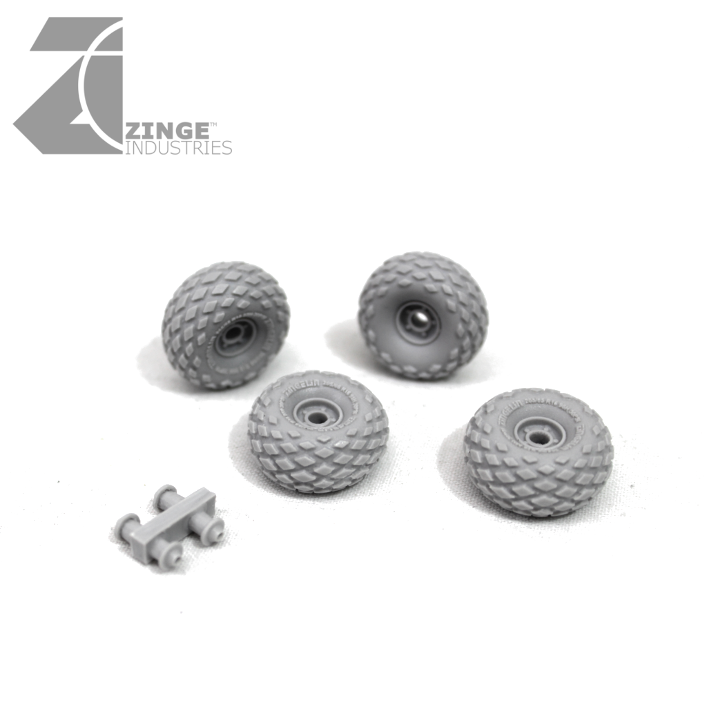 Wheels - 27mm All-Terrain X 4 Sprue-Vehicle Accessories-Photo1-Zinge Industries