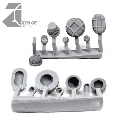 Bulkhead Lights - Sprue of 7 - Various-Scenery-Photo1-Zinge Industries