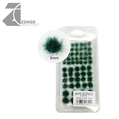 Javis Scenics; Tufts Set - Green 6mm-Scenery-Photo1-Zinge Industries