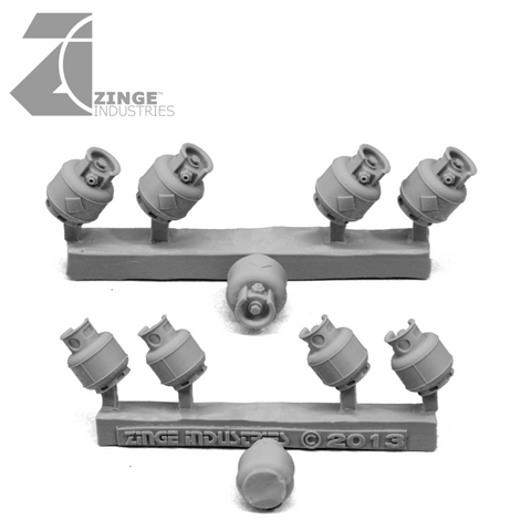 Small Gas Canisters Cylinders or Propane Tanks - Sprue of 5-Scenery-Photo1-Zinge Industries