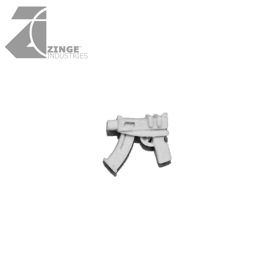 Machine Pistol X 5 Sprue Human Scale-Armoury, Infantry-Photo1-Zinge Industries