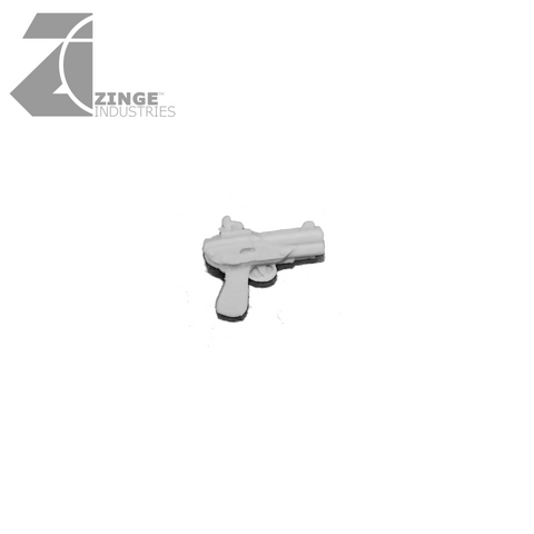 Quad Barrel Flintlock Pistol X 5 Sprue Human Scale-Armoury, Infantry-Photo1-Zinge Industries