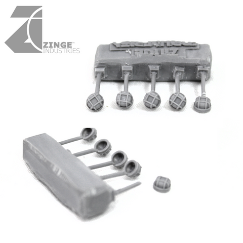 Bulkhead Lights - Sprue of 5 - 5mm Round Bulkhead Light-Scenery-Photo1-Zinge Industries