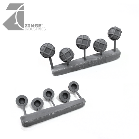 Bulkhead Lights - Sprue of 5 - 15mm Round Bulkhead-Scenery-Photo1-Zinge Industries