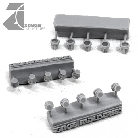 Bulkhead Lights - Sprue of 5 - 5mm Warning Lights-Scenery-Photo1-Zinge Industries