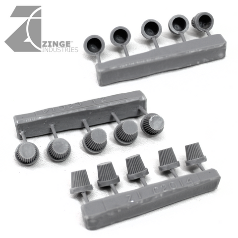 Bulkhead Lights - Sprue of 5 - 10mm Warning Lights-Scenery-Photo1-Zinge Industries