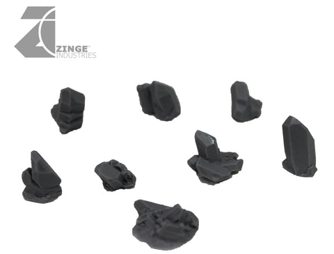 Dark Magic Crystals - Sprue of 8 - Various Small-Scenery-Photo1-Zinge Industries