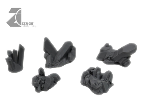 Dark Magic Crystals - Large - Sprue of 5-Scenery-Photo1-Zinge Industries