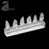 Transparent Flames - Set of 6 Thick Flames-Clear Resin, Scenery-Photo1-Zinge Industries
