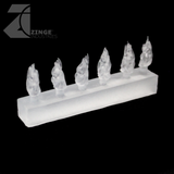 Transparent Flames - Set of 6 Thin Flames-Clear Resin, Scenery-Photo1-Zinge Industries