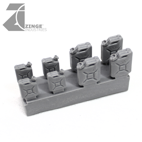 Jerry Cans 4 Large 4 Small-Scenery, Forest Sprues-Photo1-Zinge Industries