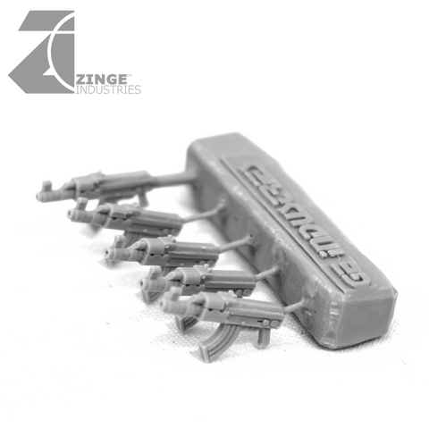 Rifle - Human - AK47 X 5 Sprue-Armoury,Infantry-Photo1-Zinge Industries