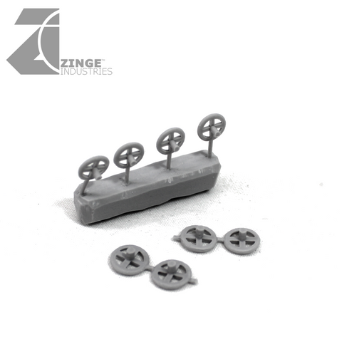 Hand Wheels - Sprue of 4 X 2-Vehicle Accessories, Scenery-Photo1-Zinge Industries