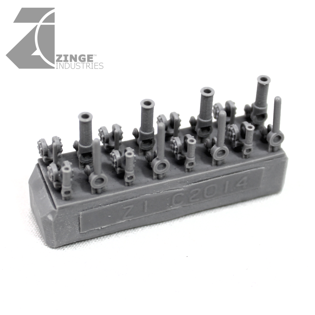 2.5mm x 4 & 1.5mm x 4 Tiny Piston Set-Vehicle Accessories, Forest Sprues-Photo1-Zinge Industries