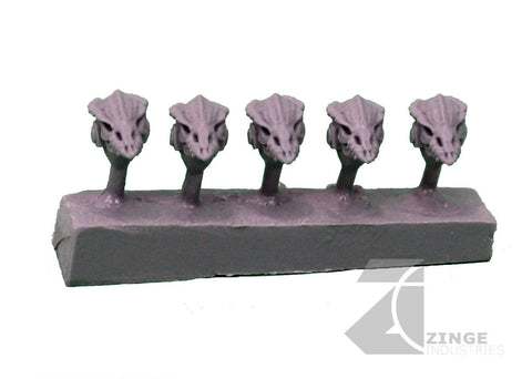 Dragon Skull Helmets / Heads x5 Post Human Scale-Infantry-Photo1-Zinge Industries