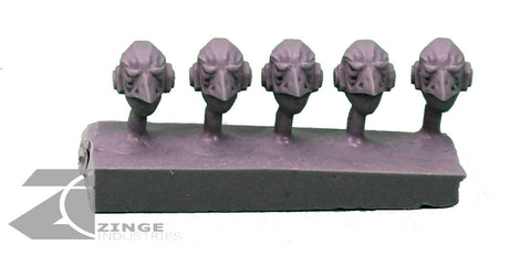 Eagle Skull Helmets / Heads x5 Post Human Scale-Infantry-Photo1-Zinge Industries