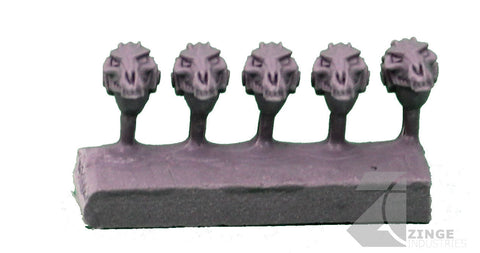 Wolf Skull Helmets / Heads x5 Post Human Scale-Infantry-Photo1-Zinge Industries