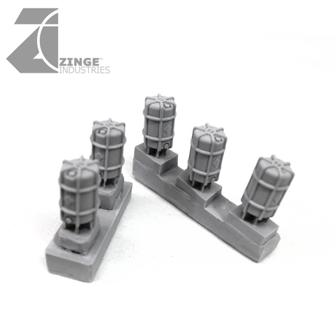 Sci-Fi Barrels - Sprue of 5-Scenery-Photo1-Zinge Industries