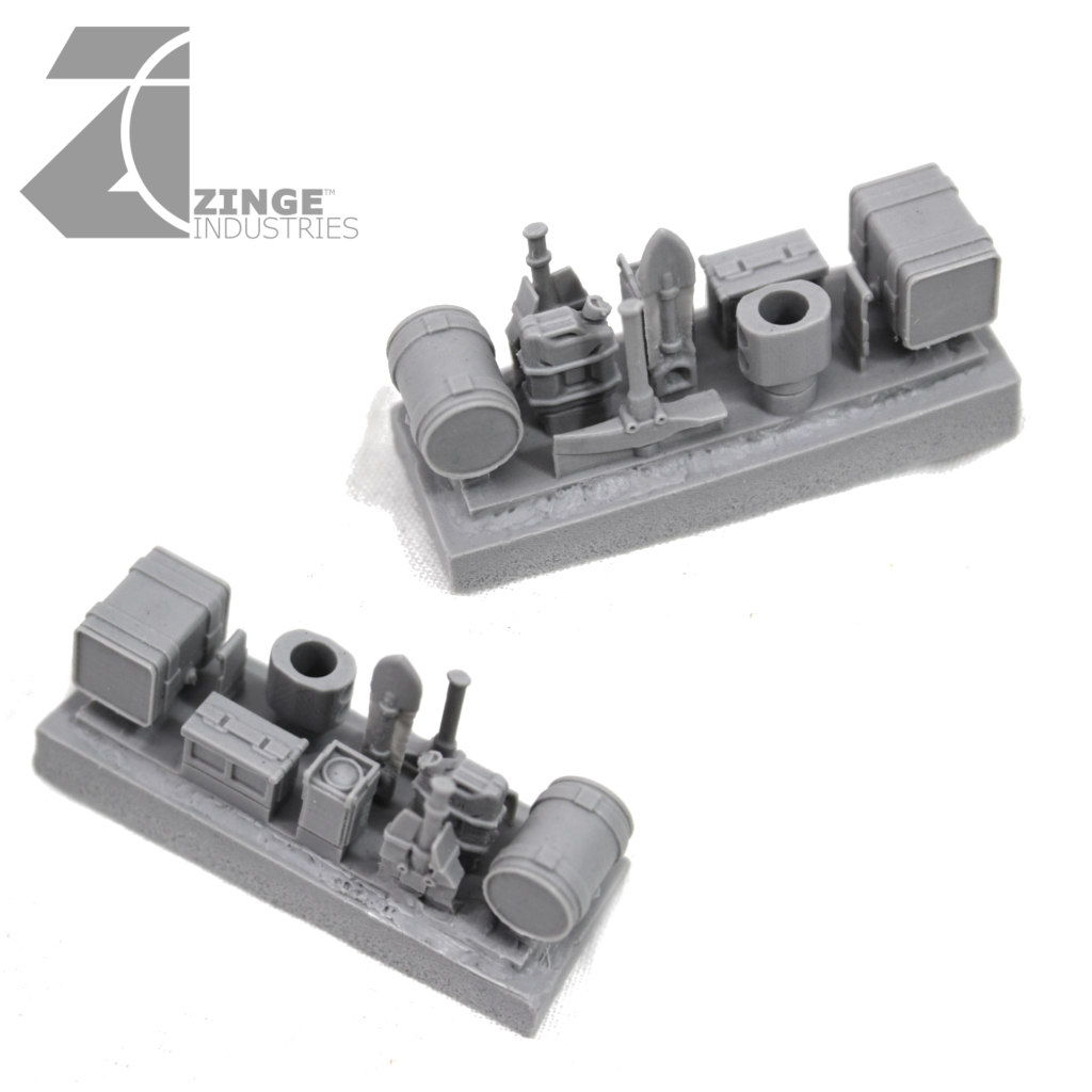 Vehicle Bits Forest Sprue A Including Fuel Tanks-Vehicle Accessories, Scenery, Vehicles, Forest Sprues-Photo1-Zinge Industries