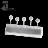 Bulkhead Lights - Sprue of 5 - 5mm Round Bulkhead Light - Transparent Light Diffuser-Clear Resin, Scenery-Photo2-Zinge Industries