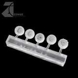 Bulkhead Lights - Sprue of 5 - 10mm Round Bulkhead - Transparent Light Diffuser-Clear Resin, Scenery-Photo2-Zinge Industries