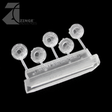 Bulkhead Lights - Sprue of 5 - 15mm Round Bulkhead - Transparent Light Diffuser-Clear Resin, Scenery-Photo2-Zinge Industries