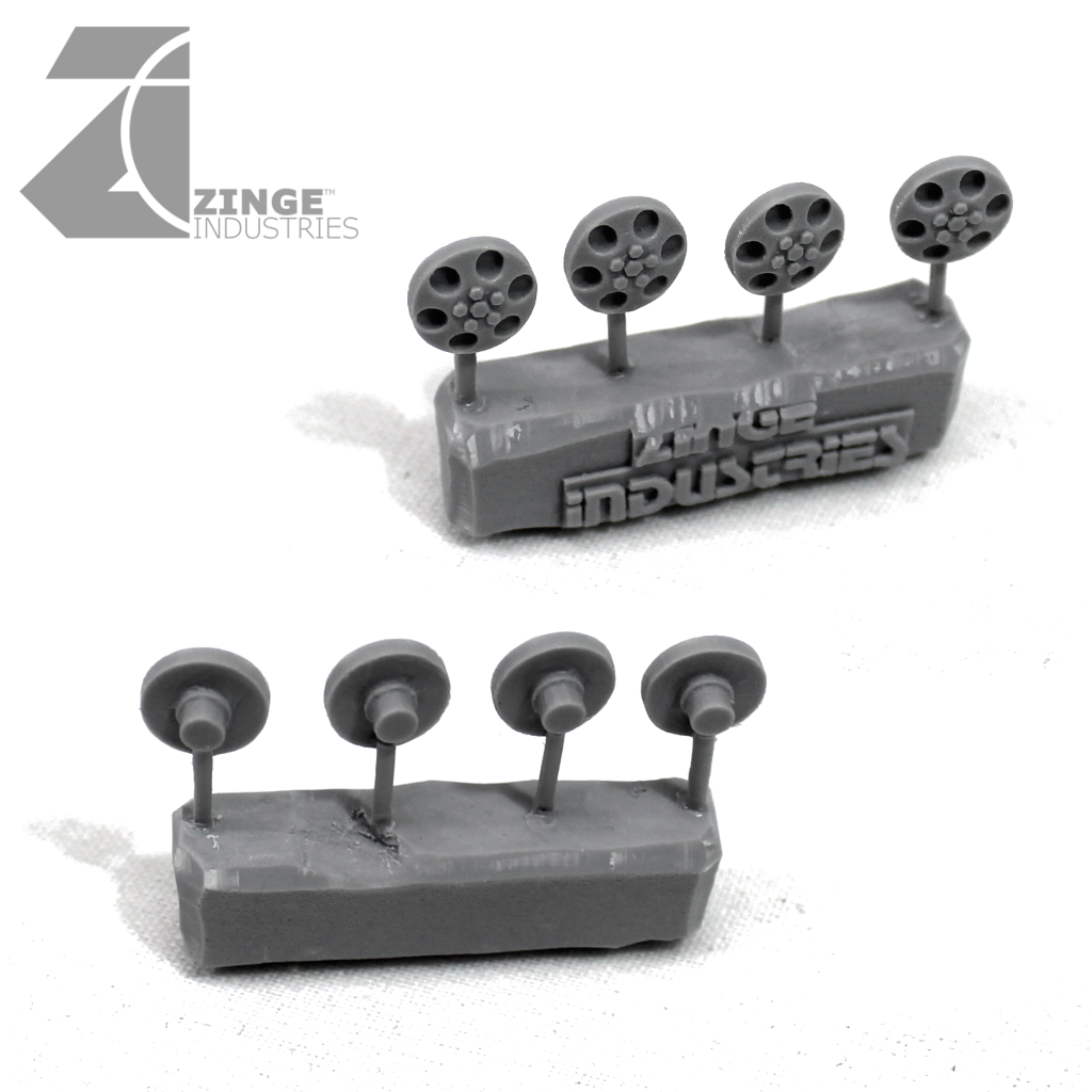Wheels - Hub Caps for 19mm Off Road or Military Wheel X 4 Sprue-Vehicle Accessories-Photo1-Zinge Industries