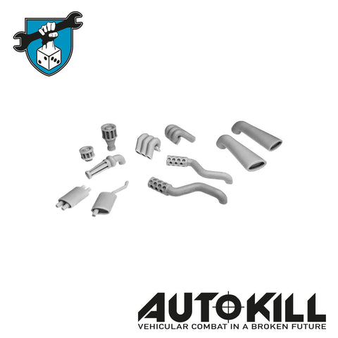 AutoKill - Exhausts Sprue - (Range of Exhausts) - 20mm Scale-Vehicle Accessories-Photo1-Zinge Industries
