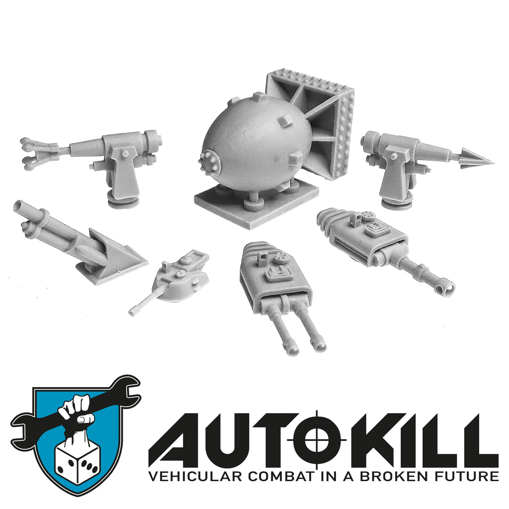 AutoKill - Fat Boy (Net Launcher, Nuke, Twin Turrets, Turrets, Harpoon, Battle Cannon, Micropanzer) - 20mm Scale-Vehicle Accessories-Photo1-Zinge Industries