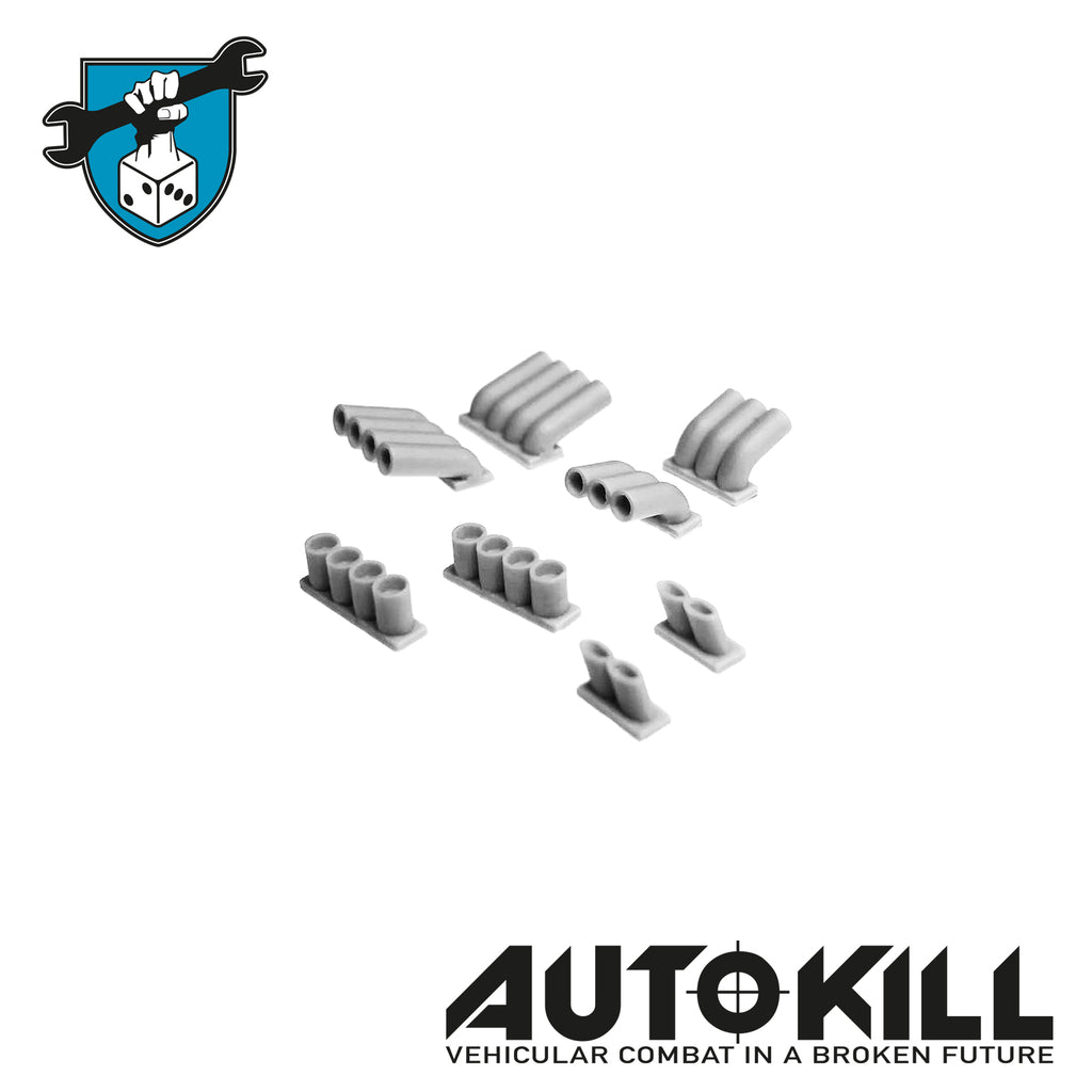 AutoKill - Pipes Forest Sprue - (Range of Exhausts / Pipes) - 20mm Scale-Vehicle Accessories-Photo1-Zinge Industries