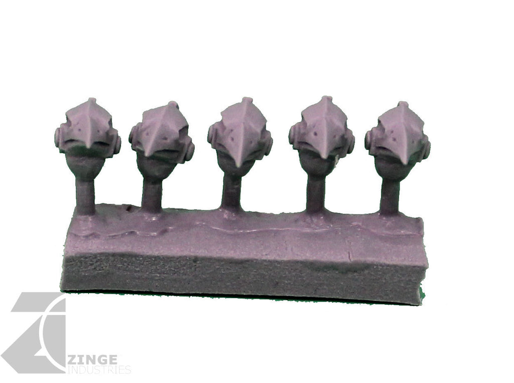 Raven Skull Helmets / Heads x5 Post Human Scale-Infantry-Photo1-Zinge Industries